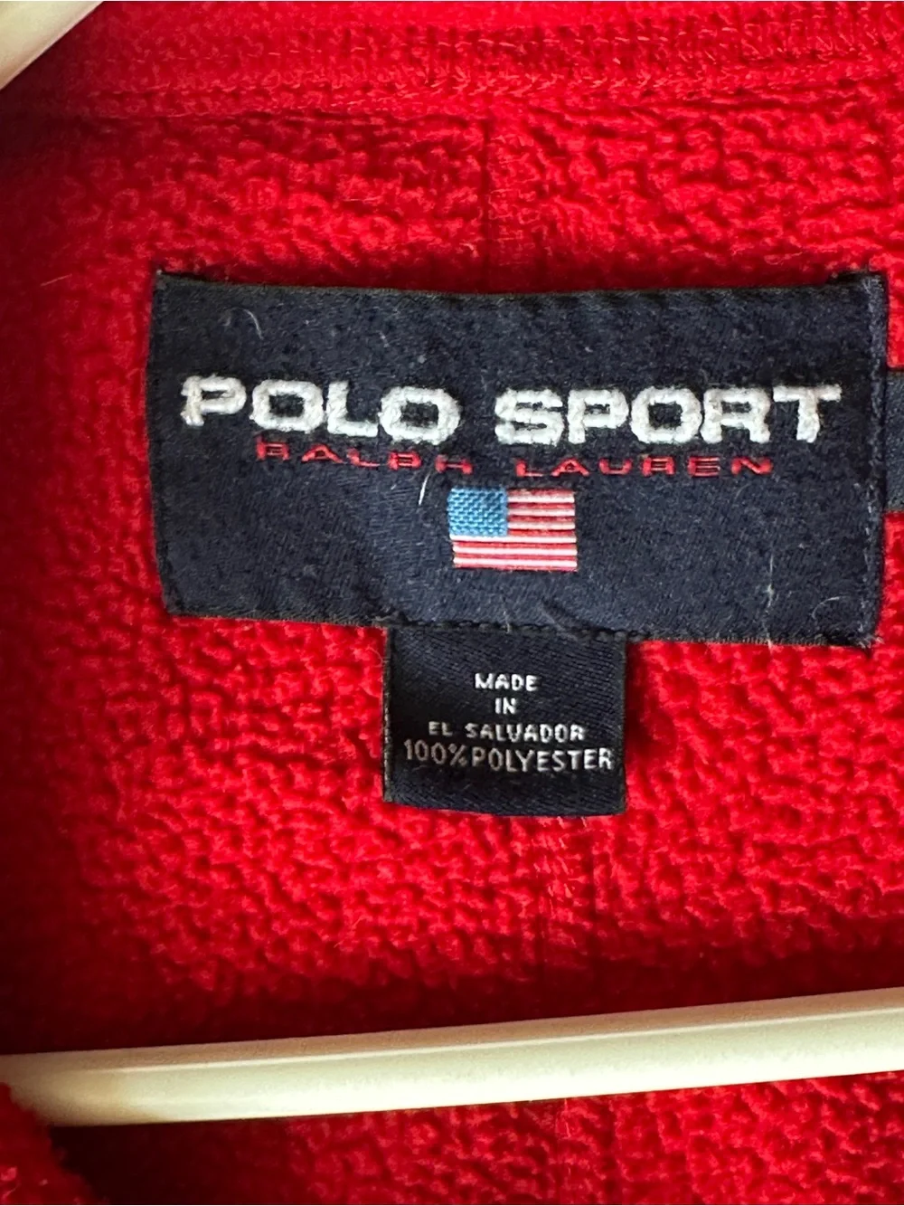Vintage Polo Sport Ralph Lauren Polartec Fleece Jacket XL Red Black